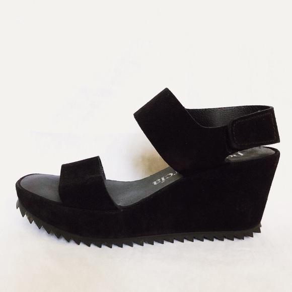 Pedro García Fiona Wedge Sandal Black Suede 36.5 - Picture 8 of 16